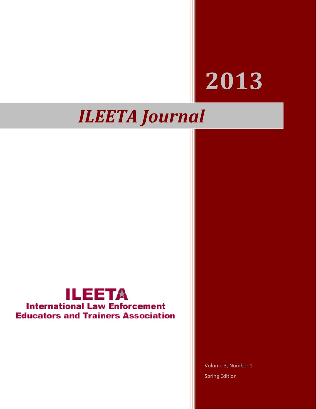 Cover of Volume 3, Number 1, Spring 2013