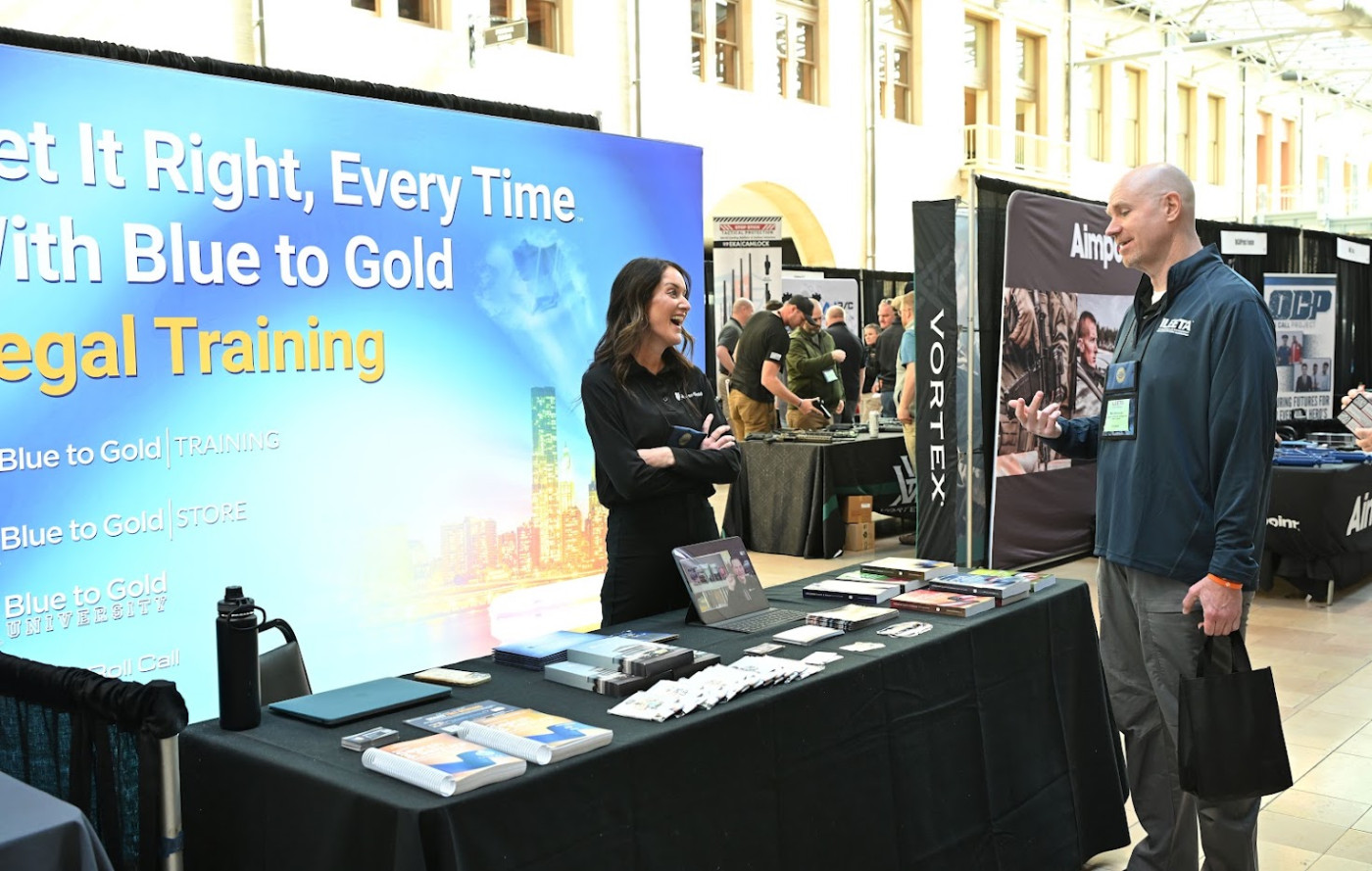 Industry representatives connecting with ILEETA conference attendees