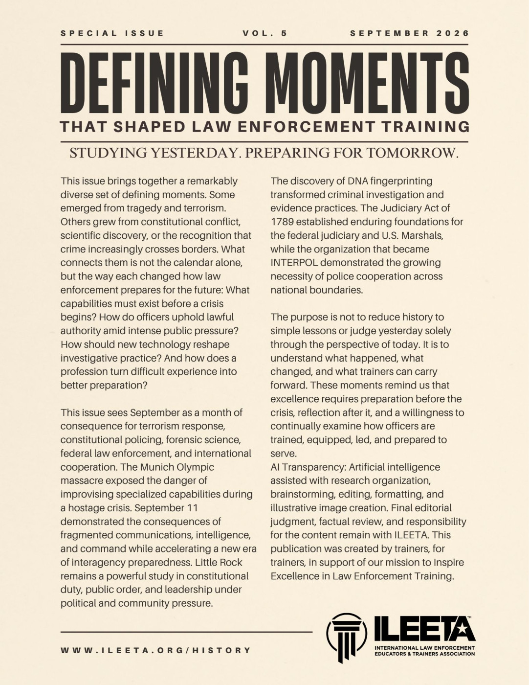 September 2026 Defining Moments That Shaped Law Enforcement Training